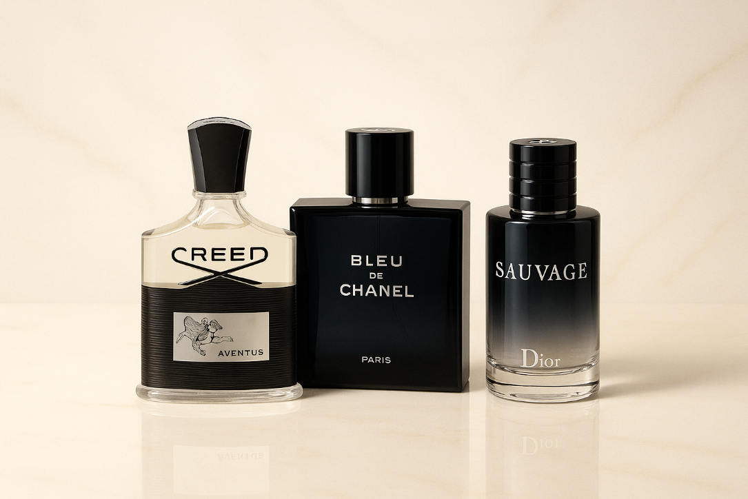 Creed Aventus, Bleu de Chanel y Dior Sauvage